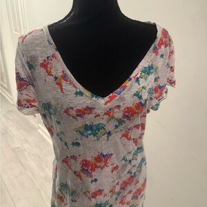 The Limited Multicolor Abstract Print Short Sleeve Top